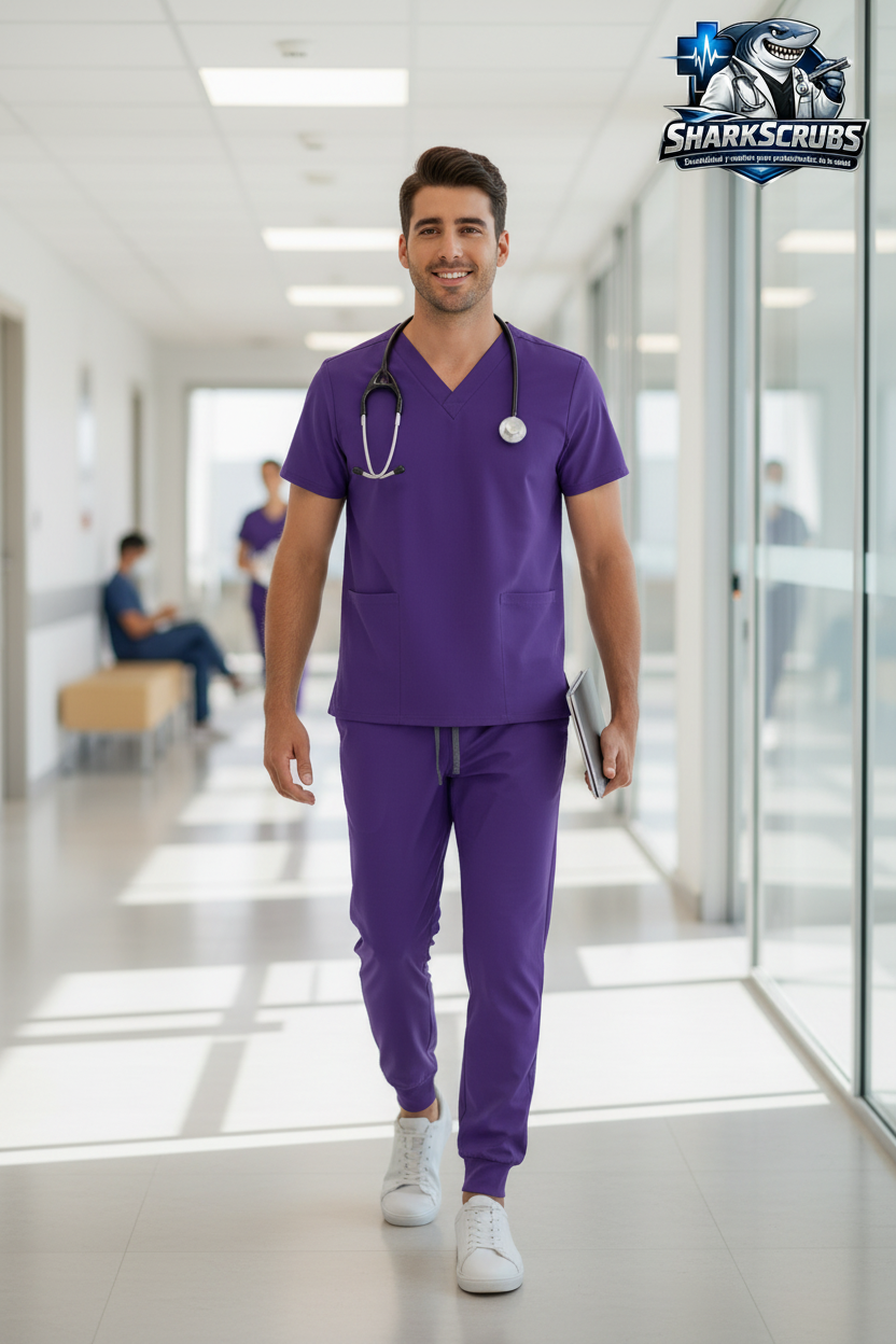 Uniforme morado SharkScrubs